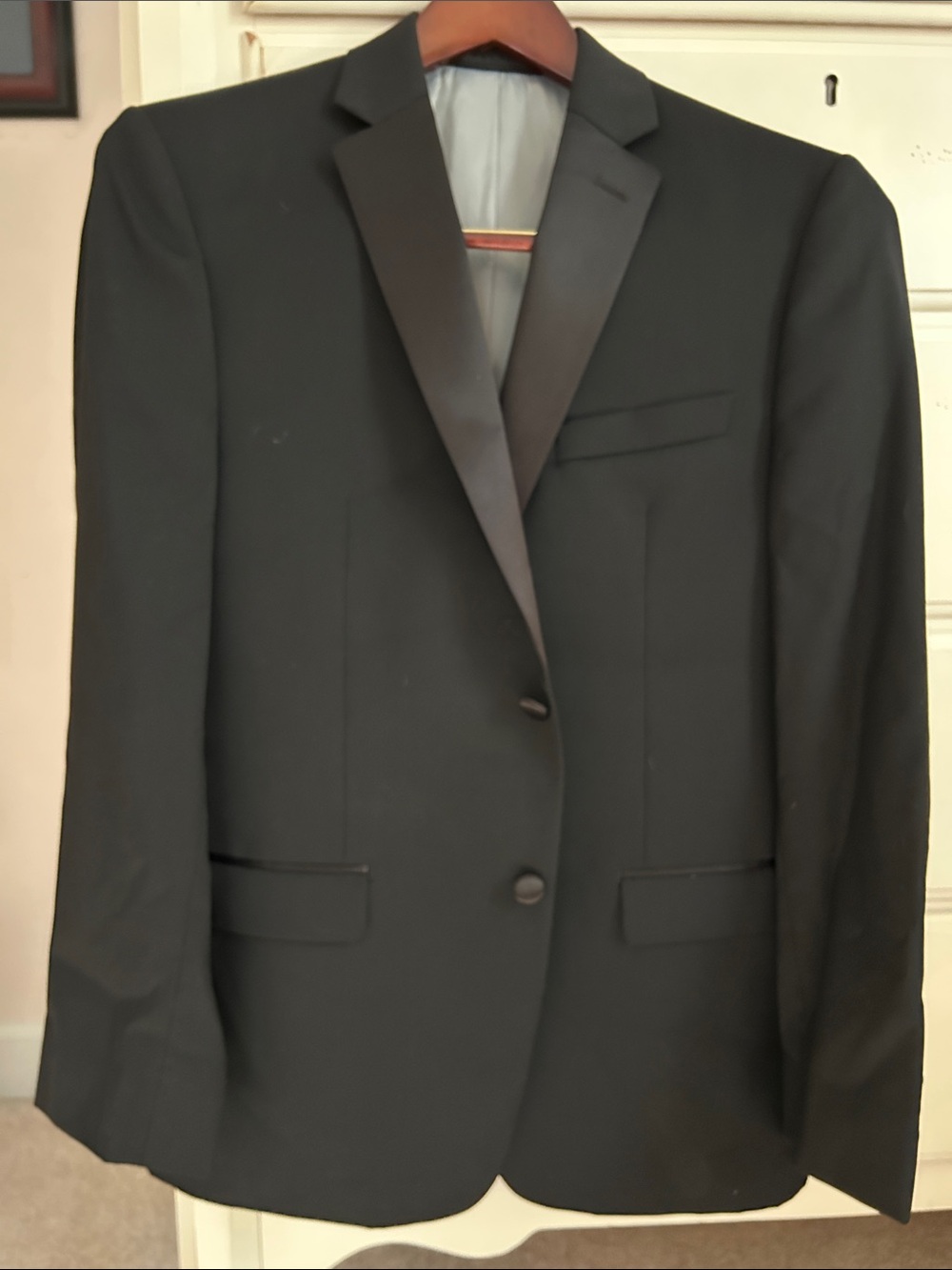 Calvin Klein Black Satin-Lapel Tuxedo jacket and matching pants